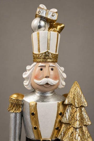 sculptuur, Kerstnotenkraker met kerstboom en geschenken –