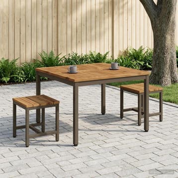 vidaXL Salontafel Natuurlijk en Koffie 80 x 80,5 x 45 cm, Verzenden, Nieuw