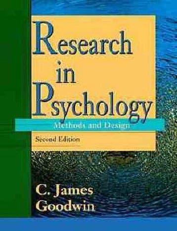 Research in Psychology - Goodwin, Verzenden, Nieuw