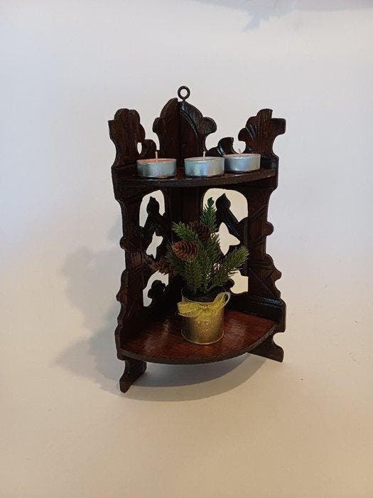 Wandtafel - Grenenhout - Opvouwbaar Hoekschap, Antiek en Kunst, Curiosa en Brocante