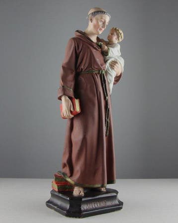 Beeldje - St-Anthony of Padua with the Christ child - Gips