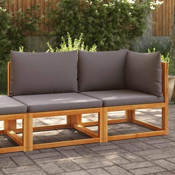 vidaXL Tuinbank met kussens 2-zits acaciahout & touw, Tuin en Terras, Verzenden, Nieuw