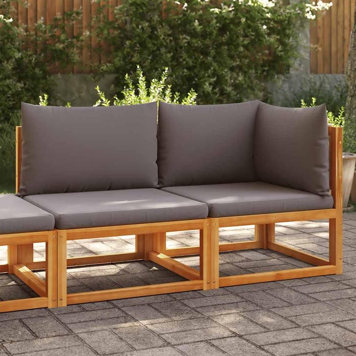 vidaXL Tuinbank met kussens 2-zits acaciahout & touw, Tuin en Terras, Tuinsets en Loungesets, Nieuw, Verzenden