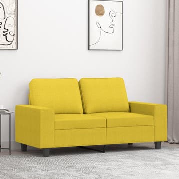 vidaXL Tweezitsbank / zetel 120 cm stof lichtgeel, Maison & Meubles, Canapés | Salons, Verzenden
