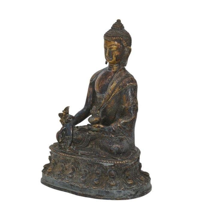Statue Bouddha de Médecine (Bhaishajyaguru) en Bronze – Art, Antiek en Kunst, Antiek | Overige Antiek
