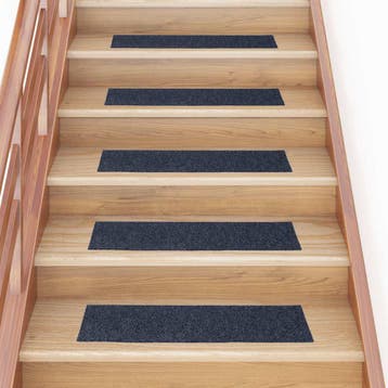 vidaXL Trapmatten Zelfklevend 30 stuks 76x20 cm Grijs Blauw, Verzenden