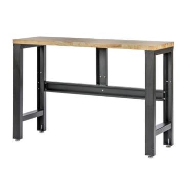 Stalen werkbank met hardhouten blad – 136 x 46 x 95 cm., Doe-het-zelf en Bouw, Werkbanken, Ophalen of Verzenden, Nieuw
