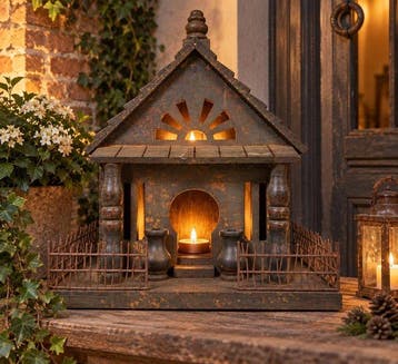 Decoratief ornament - Nederland - handgemaakte stal-huisje, Nieuw