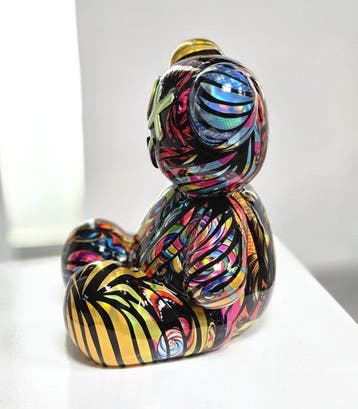 Patryk Konrad - Vibrant PopArt Designer Bear Sculpture –