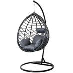 Hangstoel met frame | Zwart-grijs | Nieuw | Scherpe Prijs, Tuin en Terras, Nieuw, Ophalen of Verzenden, Met standaard, Eenpersoons