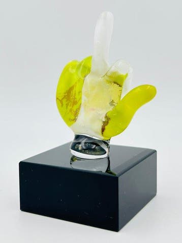 Handmade Murano glass - Sculpture, Mano dito - 7 cm - Verre, Antiquités & Art, Antiquités | Verre & Cristal