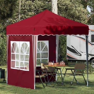 vidaXL Pop-up Feesttent 195 x 195 x 245 cm Bordeauxrood, Tuin en Terras, Verzenden, Nieuw