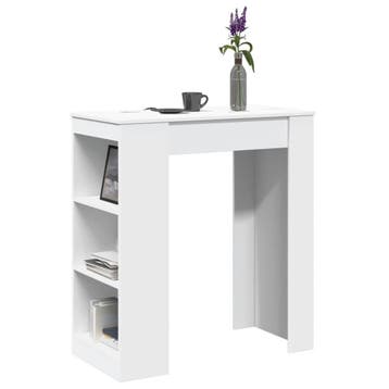 vidaXL Bartafel met rekken 95x47x103,5 cm bewerkt hout wit, Verzenden