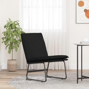 vidaXL Loungestoel 52x75x76 cm stof zwart, Huis en Inrichting, Verzenden, Nieuw
