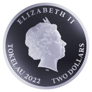 Tokelau. 2 Dollars 2022 1oz $2 NZD Tokelau Hibernia Silver