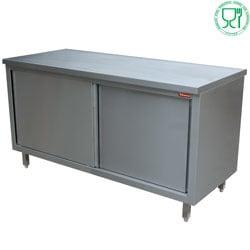 Werktafel | RVS | Schuifdeuren | 700mm Diep | 880mm Hoog, Verzenden