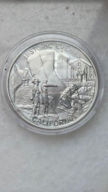 Verenigde Staten. Silver medal 1973, California Historical