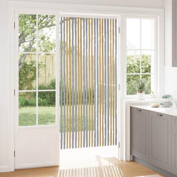 vidaXL Insecten Gordijn Chenille Grijs en Beige 90 x 200 cm, Verzenden, Nieuw