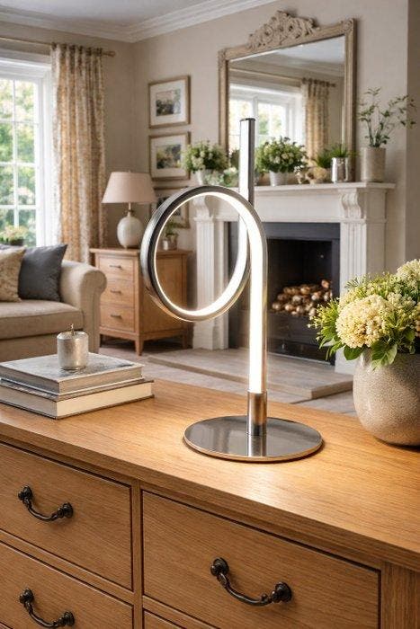 Conforama - Tafellamp - HP1294C-T-40 - Verchroomd staal en, Antiek en Kunst, Kunst | Designobjecten