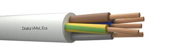 Draka VMVL 5G1.5 Câble En Vinyle Flexible Blanc Classe Eca -, Verzenden, Nieuw