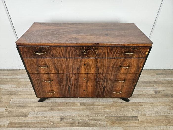 Commode - Commode Art Deco van mahonieburl met gelakte, Antiquités & Art, Art | Objets design
