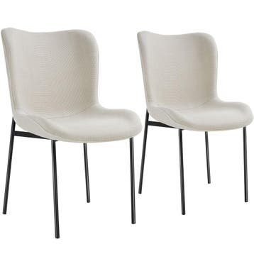 tectake Gestoffeerde stoel Tessa - Geweven stof gebroken wit, Huis en Inrichting, Stoelen, Verzenden, Nieuw
