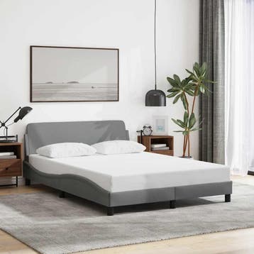 vidaXL Bedframe Dover stof lichtgrijs 140x200 cm, Verzenden