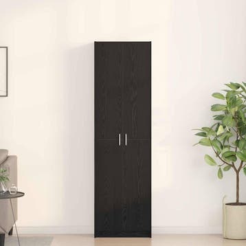vidaXL Kledingkast Zwart Eiken 55 x 25 x 189 cm Bewerkt hout, Verzenden, Nieuw