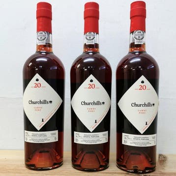 Churchills - 20 years old Tawny - Porto, Douro - 3 Flessen, Nieuw