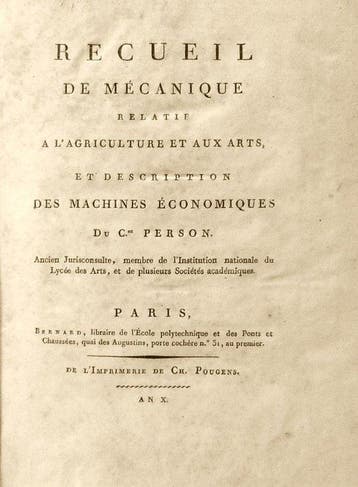 Person Pierre Claude. - Machines et inventions pour