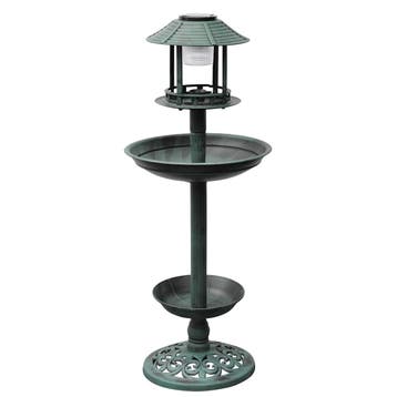 vidaXL Vogelbad/voederhuisje met solarverlichting, Verzenden