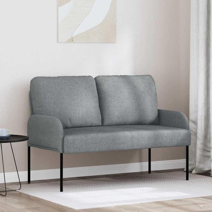 vidaXL bank / zetelen met kussen 110cm Lichtgrijs Multiplex, Maison & Meubles, Canapés | Salons, Envoi