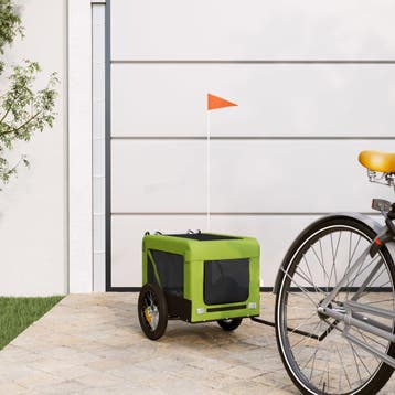 vidaXL Hondenfietstrailer oxford stof en ijzer groen en, Verzenden