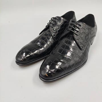 Dami-Crocodile-45,5-Black Derbys - Veterschoenen - Maat: EU