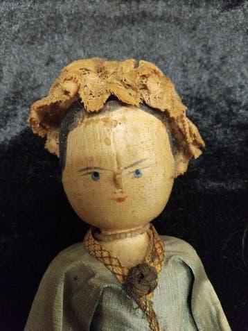 Grödner Holzpuppe antik - Pop Grödner Holzpuppe - 1900-1910