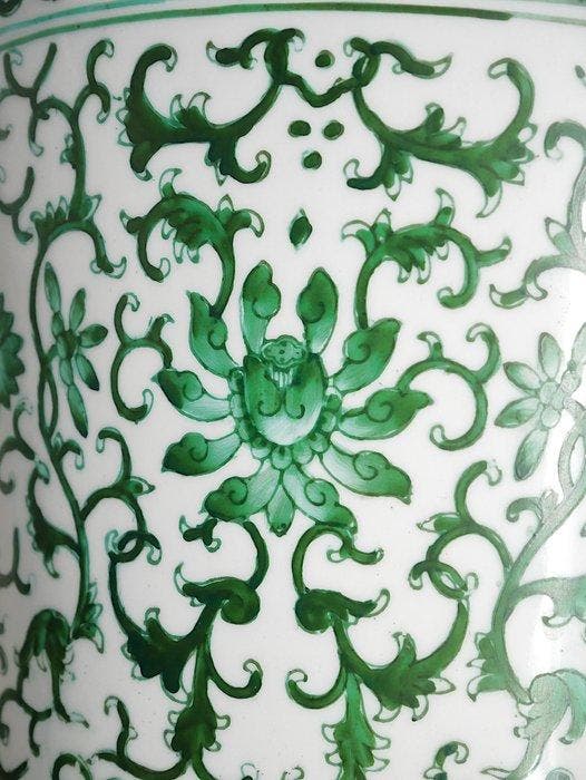 dekselvaas - Porselein - handgeschilderd, Antiquités & Art, Art | Objets design