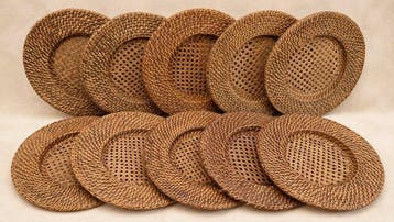 Flamant - Onderbord (10) - Bamboe, caning, wilgentenen,