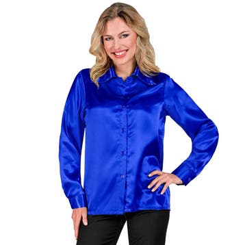 Disco 70S Blouse Blauw, Verzenden, Nieuw