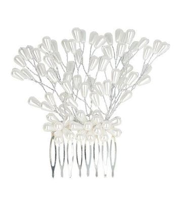 Haarspeld Sierkam Opsteekkam 6cm - Bloem Parel Kralen -, Handtassen en Accessoires, Nieuw
