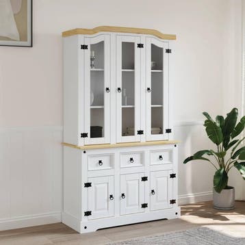 vidaXL Hoge kast Corona 112x43x191,5 cm massief Mexicaans, Verzenden, Nieuw