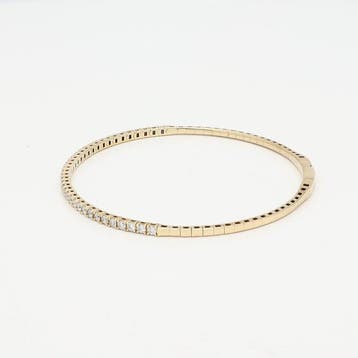 Armband - 18 karaat Geel goud Diamant (Natuurlijk), Handtassen en Accessoires, Armbanden, Nieuw