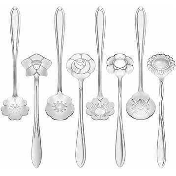 Fako Bijoux - Bloemen Lepels Set - Theelepel / Koffielepel -, Huis en Inrichting, Keuken | Bestek, Verzenden, Nieuw