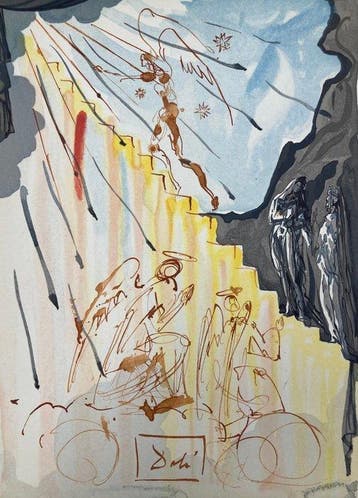 Salvador Dali (1904-1989) - The Celestial Staircase - La, Antiek en Kunst