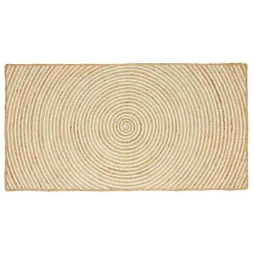 vidaXL Gebied Tapijt Wit 80 x 150 cm Jute, Verzenden, Nieuw