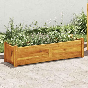 vidaXL Plantenbak verhoogd 100x30x25 cm acaciahout, Verzenden, Nieuw