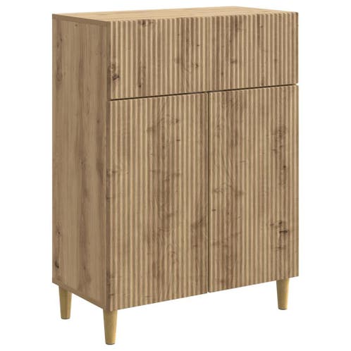 vidaXL Dressoir Artisanaal eiken 66 x 34,5 x 90 cm Bewerkt - Kasten | Dressoirs