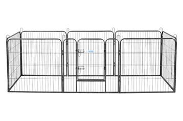 Lendo Online Hondenren 8 Panelen 80x95cm Antraciet Staal, Animaux & Accessoires, Verzenden
