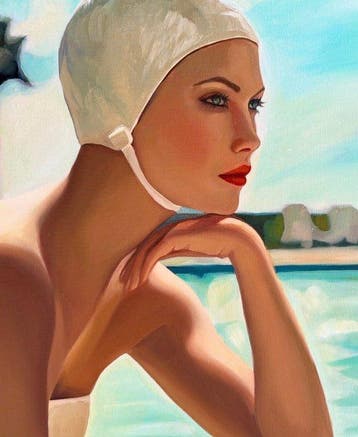 Biatturi Irina - Original Oil Painting - Baigneuse au Bord