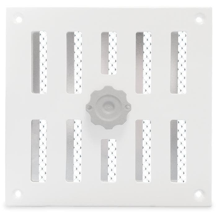 Aluminium afsluitbaar schuifrooster opbouw 155 x 155mm - WIT, Bricolage & Construction, Ventilation & Extraction, Envoi