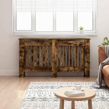 vidaXL Radiator Cover Gerookt eiken 152 x 19 x 81,5 cm, Verzenden